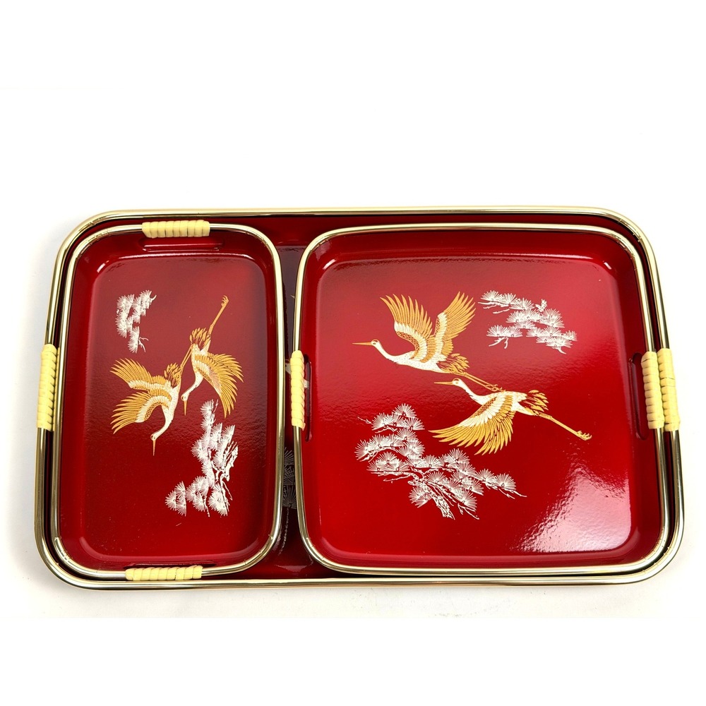 Landmark Designs Lacquerware Nesting Trio Tray Set - 3 Pieces